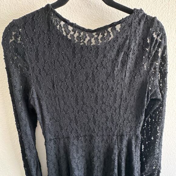 Free People Teen Witch Black Lace Fit & Flare Dress Size L OB451639 NWT - Picture 11 of 15